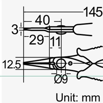 8PK-102D – Длинногубцы (145mm)